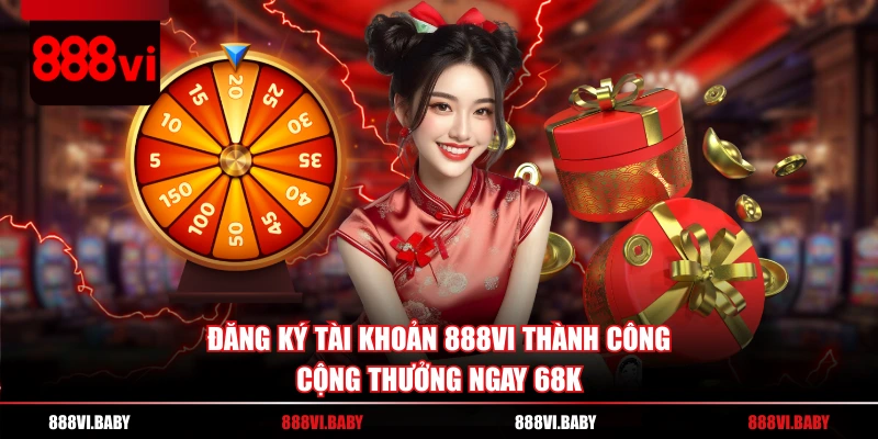 Đăng ký tài khoản 888VI thành công cộng thưởng ngay 68K